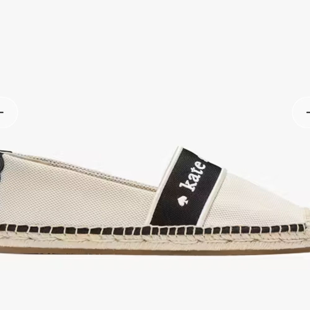 Kate Spade Black and Cream Espadrille Loafers - Picture 3 of 3